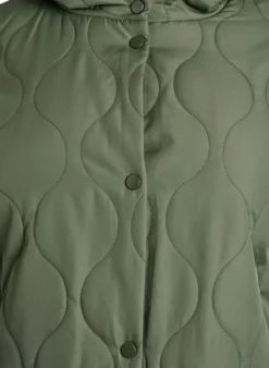 Mittellange Steppjacke mit Kapuze