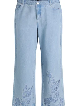 Myra Jeans mit weiter Passform und Blumendetails
