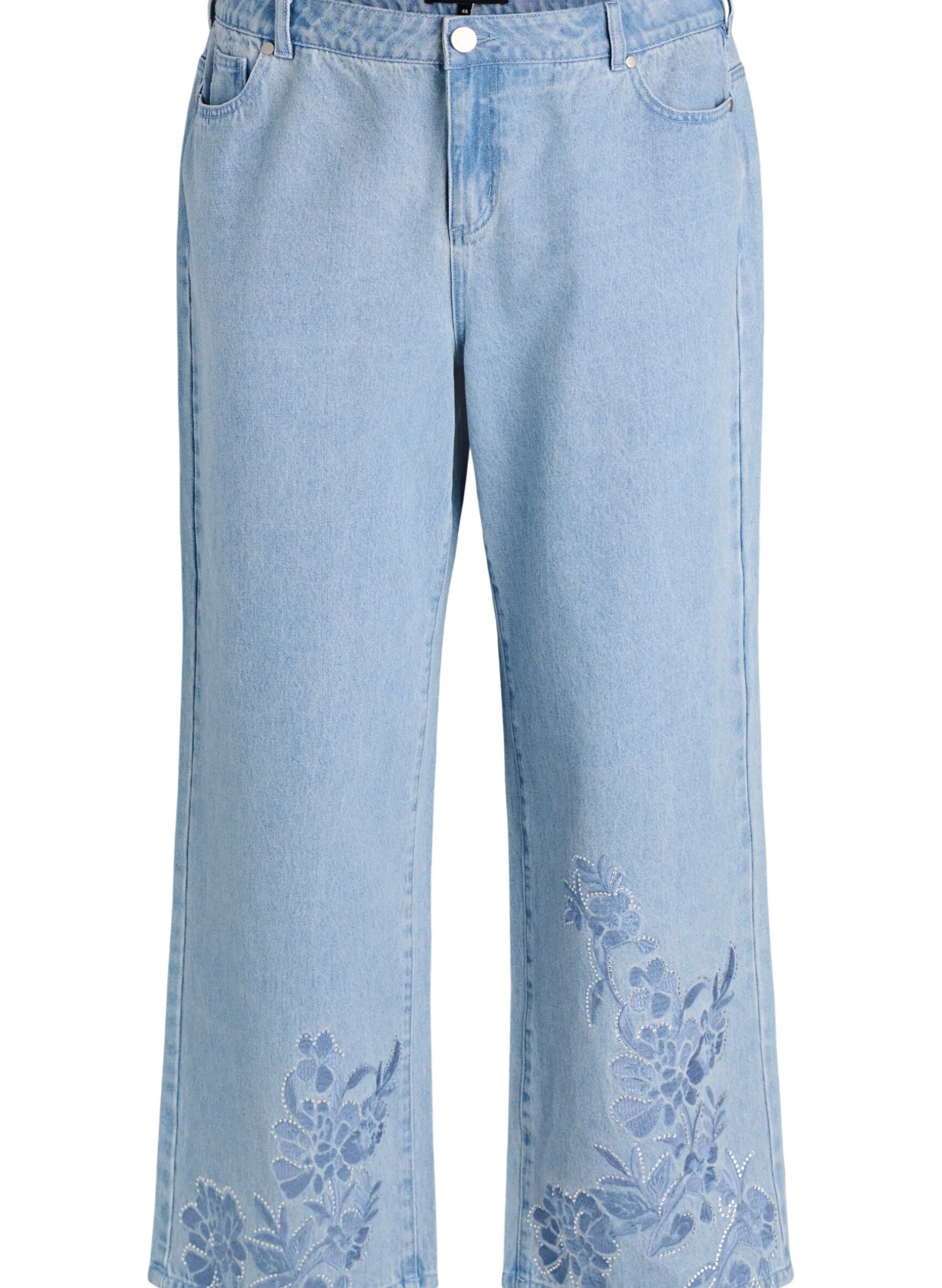 Myra Jeans mit weiter Passform und Blumendetails