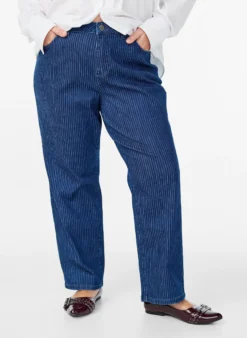Nadelstreifen-Jeans Kiana mit gerader Passform