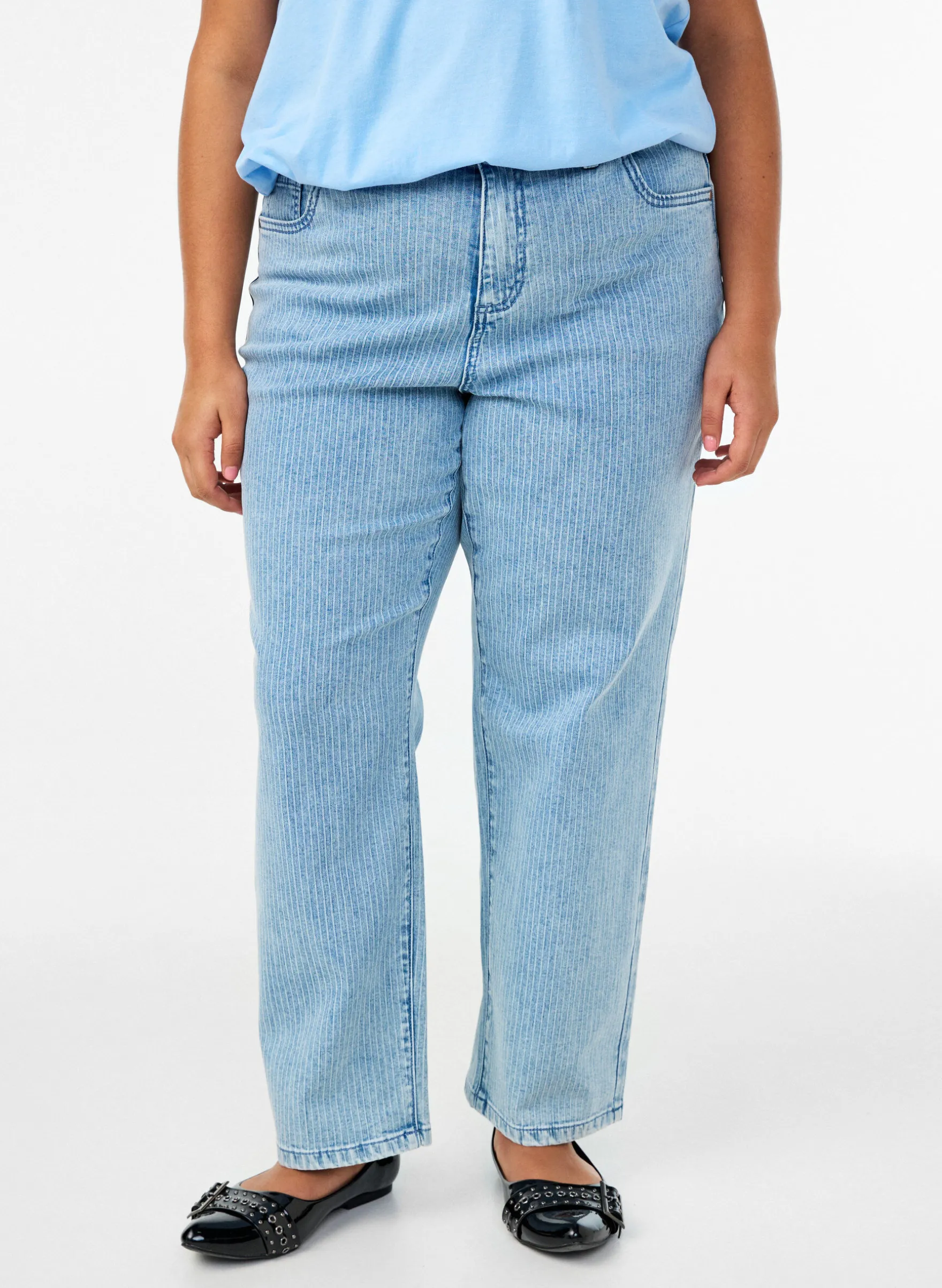 Nadelstreifen-Jeans Kiana mit gerader Passform