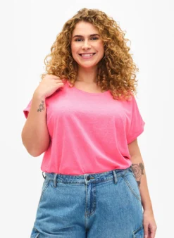 Neonfarbenes T-Shirt aus Baumwolle