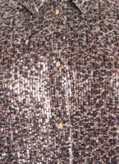 Paillettenbluse mit langen Ärmeln