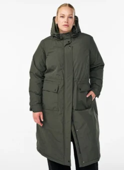 Parka mit Kapuze und verstellbarer Taille