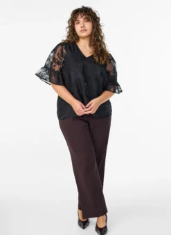 Partybluse in Organza-Optik mit Ton-in-Ton-Muster