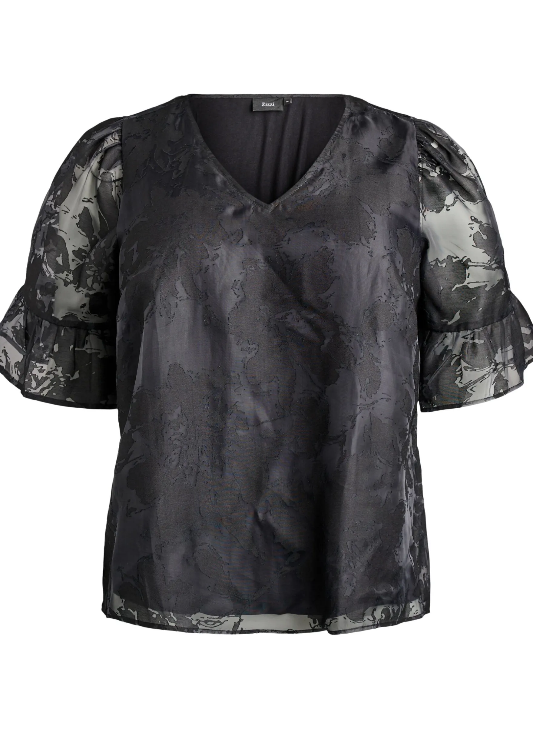 Partybluse in Organza-Optik mit Ton-in-Ton-Muster
