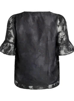 Partybluse in Organza-Optik mit Ton-in-Ton-Muster