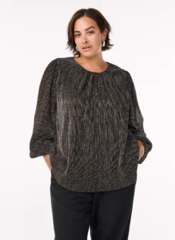 Partybluse mit Glitzerstreifen und langen Ärmeln