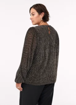 Partybluse mit Glitzerstreifen und langen Ärmeln
