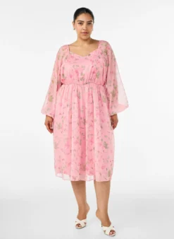 Partykleid aus Chiffon mit langen Ärmeln