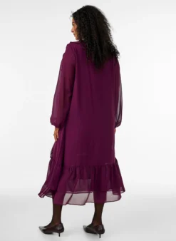 Partykleid mit Rüschendetails und V-Ausschnitt