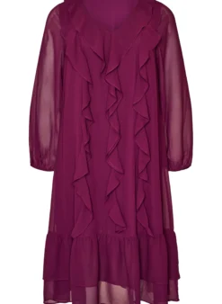 Partykleid mit Rüschendetails und V-Ausschnitt