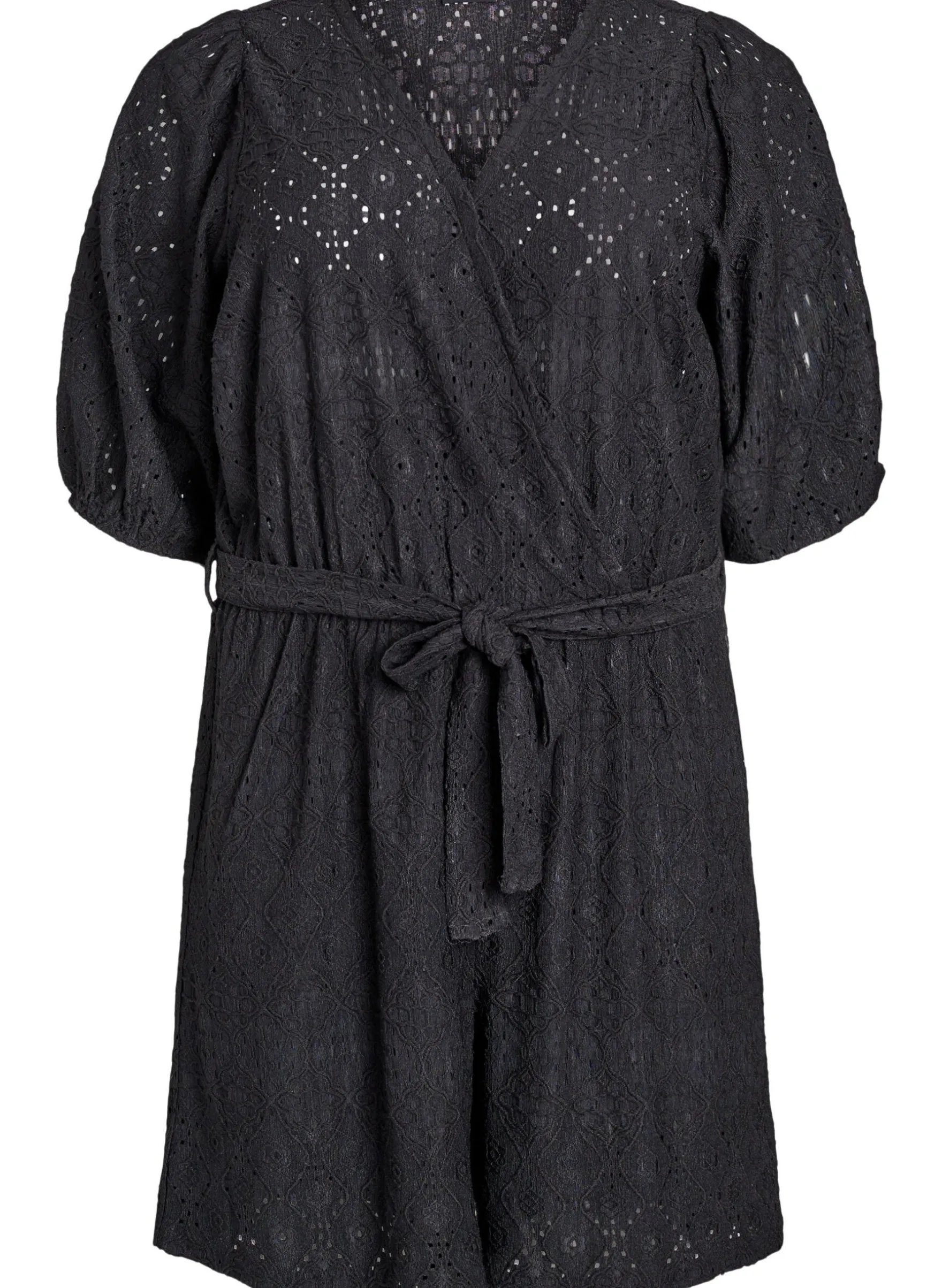 Playsuit mit kurzen Ärmeln und Bindegürtel