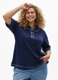 Poloshirt aus Jersey mit kontrastierenden Besätzen