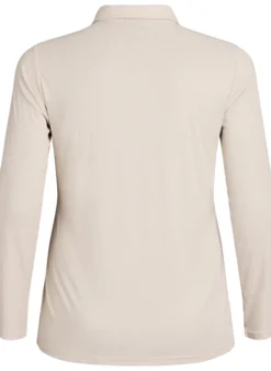 Poloshirt aus weichem Ripp mit langen Ärmeln