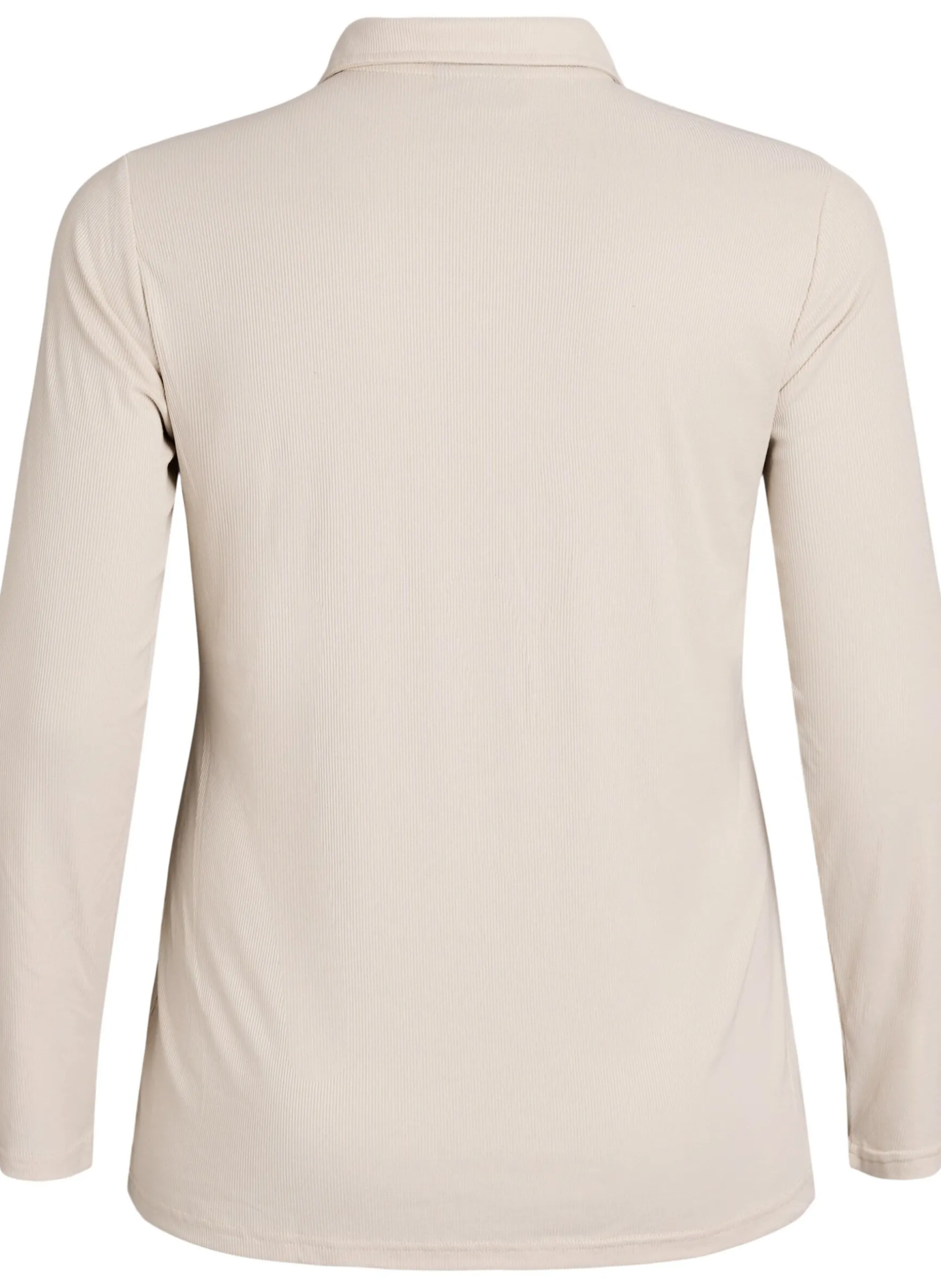 Poloshirt aus weichem Ripp mit langen Ärmeln