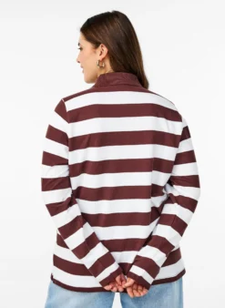 Poloshirt mit langen Ärmeln und Streifenmuster