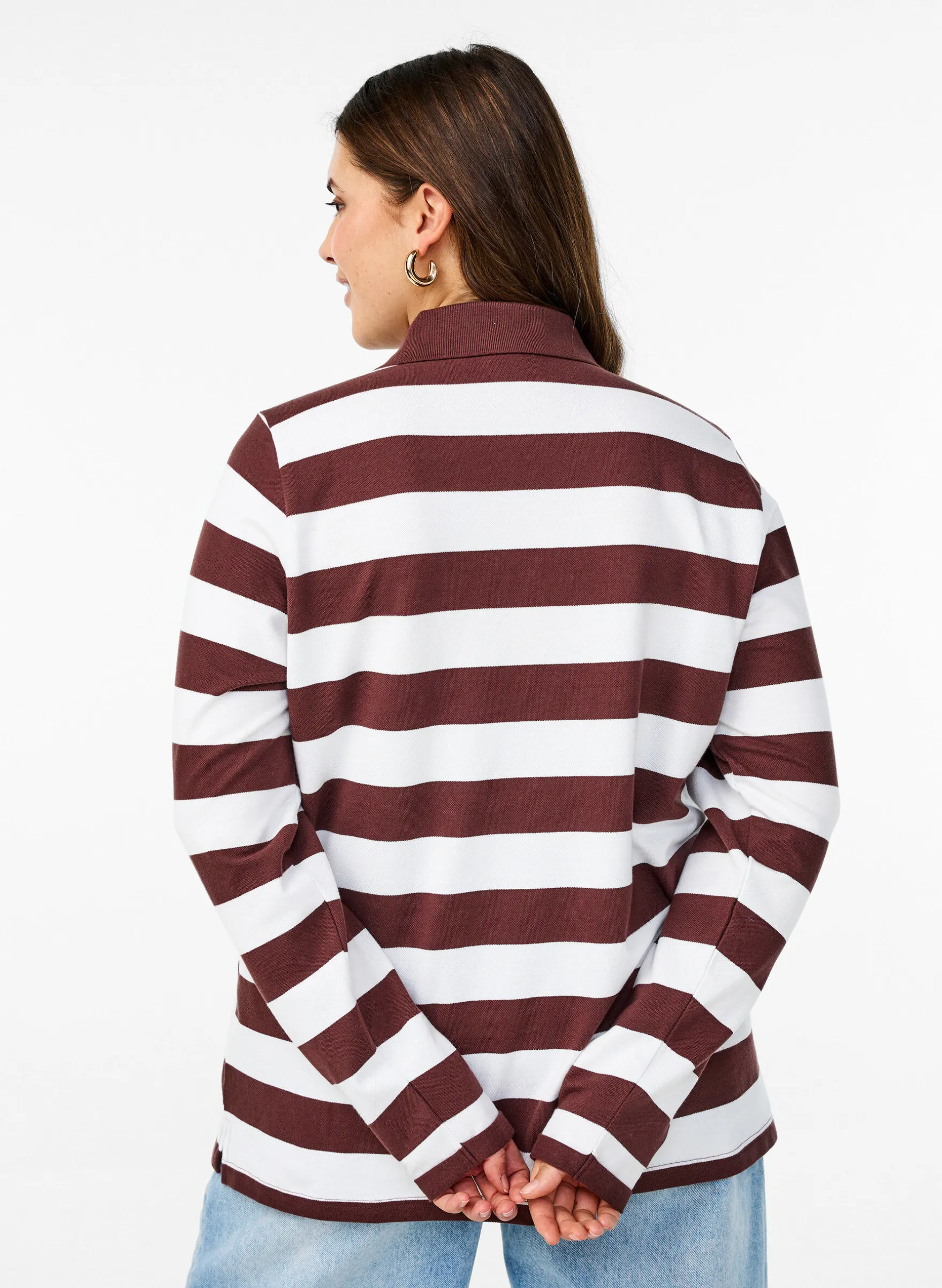 Poloshirt mit langen Ärmeln und Streifenmuster