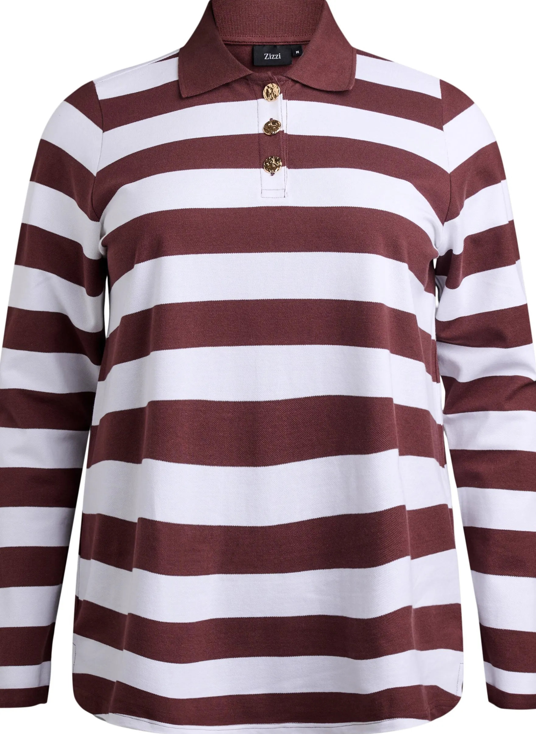 Poloshirt mit langen Ärmeln und Streifenmuster