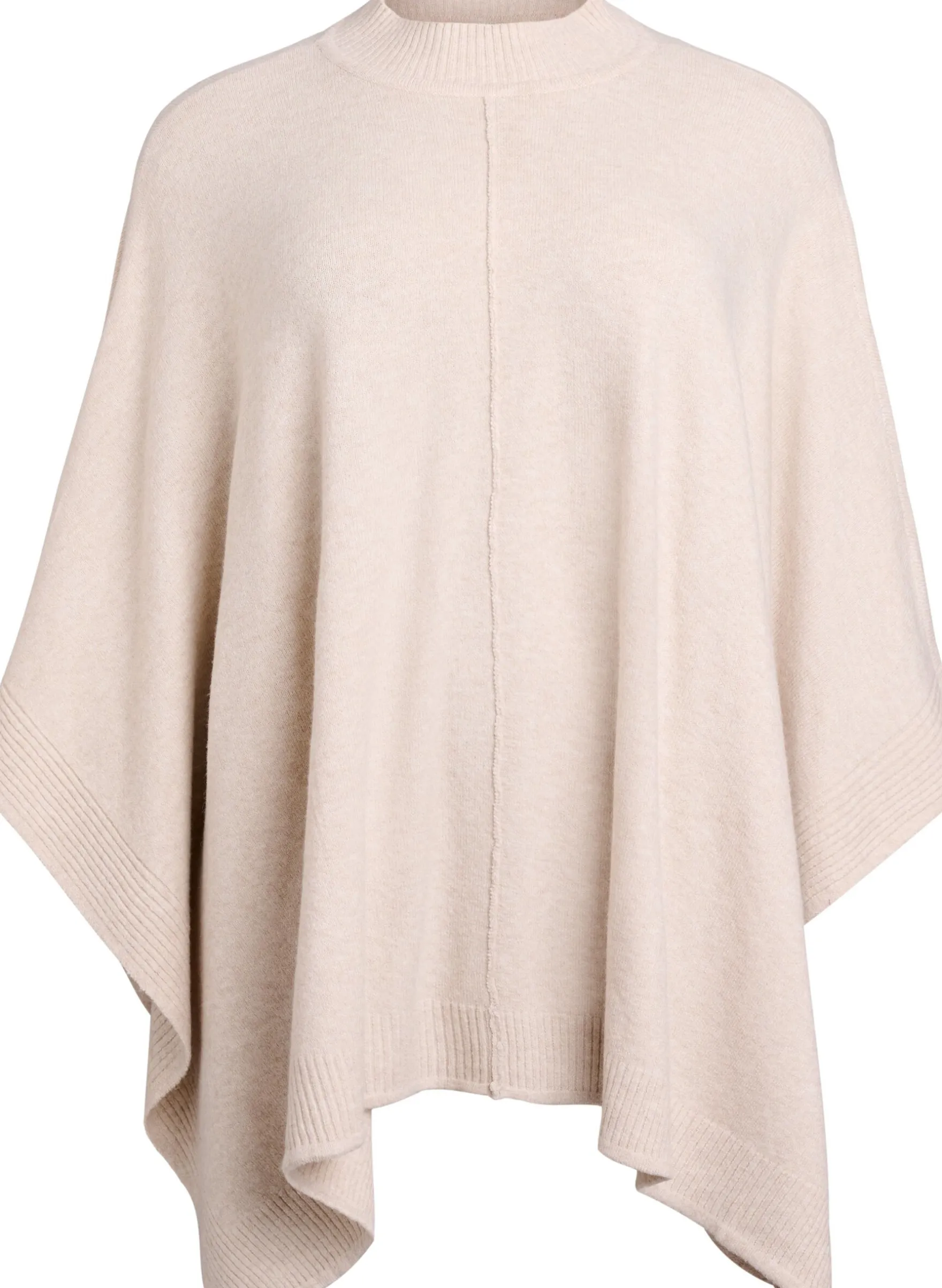 Poncho mit Rippdetails und Rundhalsausschnitt