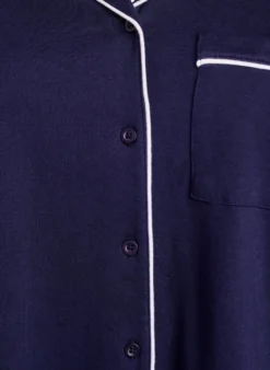 Pyjamahemd aus Baumwolle mit Brusttasche
