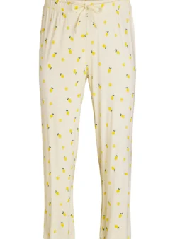 Pyjamahose aus weichem Jersey mit hoher Taille und Frucht-Print