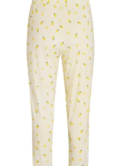 Pyjamahose aus weichem Jersey mit hoher Taille und Frucht-Print