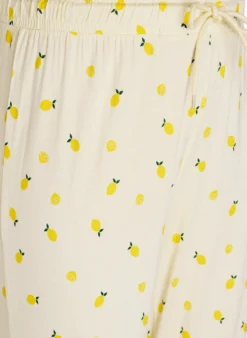 Pyjamahose aus weichem Jersey mit hoher Taille und Frucht-Print