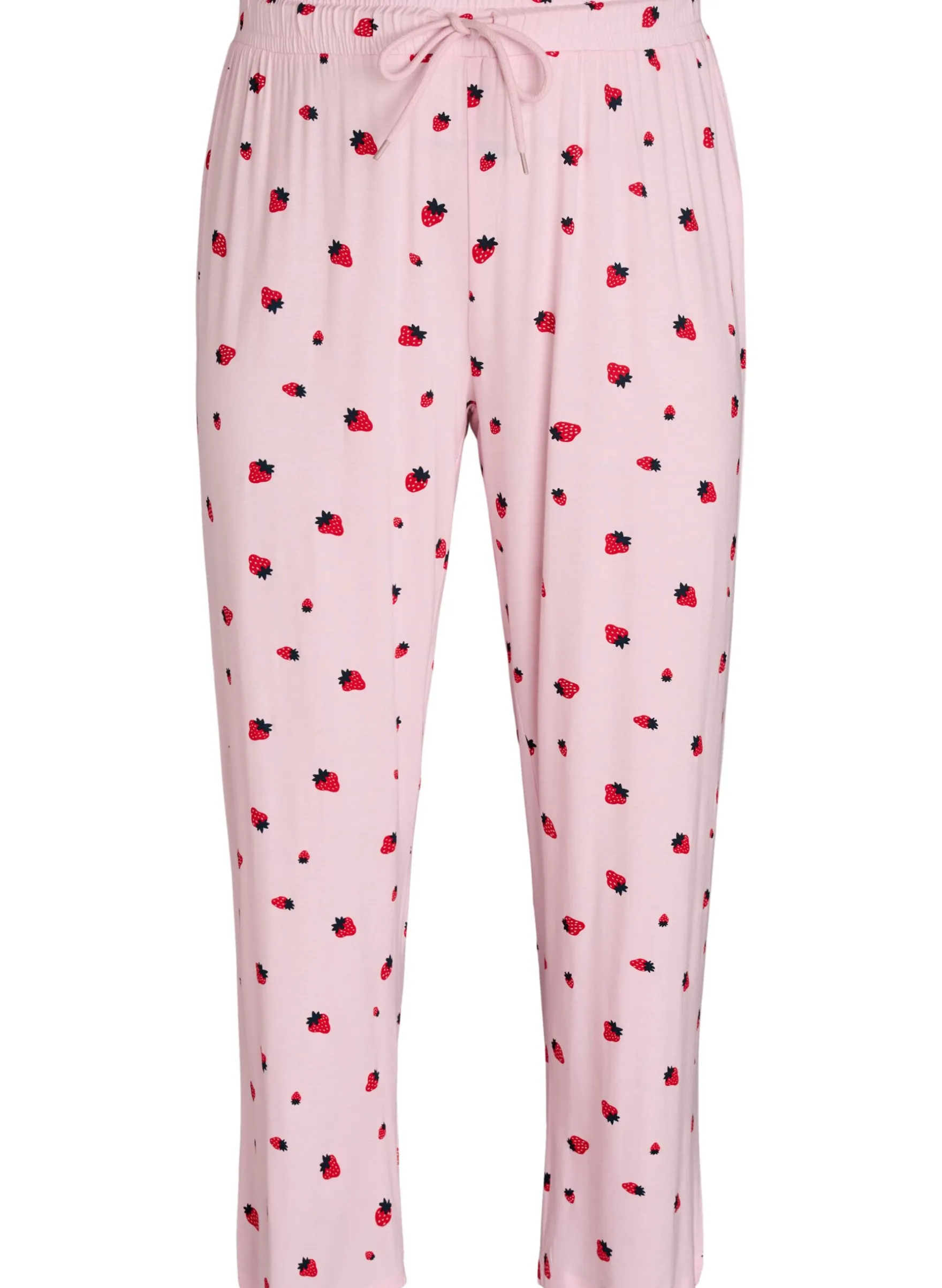 Pyjamahose aus weichem Jersey mit hoher Taille und Frucht-Print