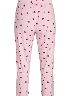 Pyjamahose aus weichem Jersey mit hoher Taille und Frucht-Print