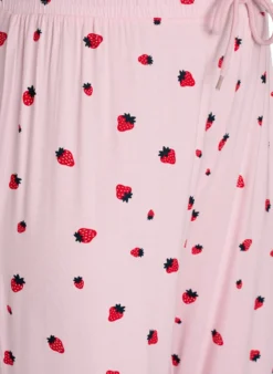 Pyjamahose aus weichem Jersey mit hoher Taille und Frucht-Print