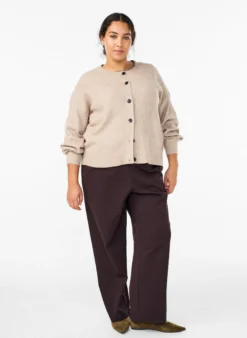Rippenstrick Strickjacke mit Knöpfen