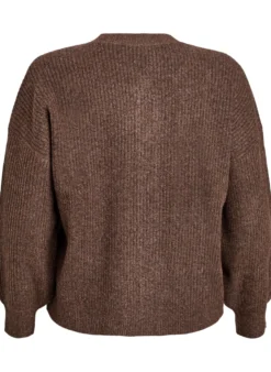Rippenstrick Strickjacke mit Knöpfen