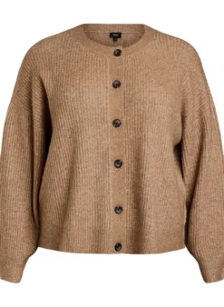 Rippenstrick Strickjacke mit Knöpfen