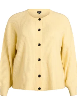 Rippenstrick Strickjacke mit Knöpfen