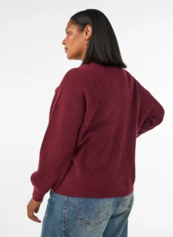 Rippenstrick Strickjacke mit Knöpfen