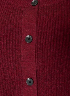Rippenstrick Strickjacke mit Knöpfen