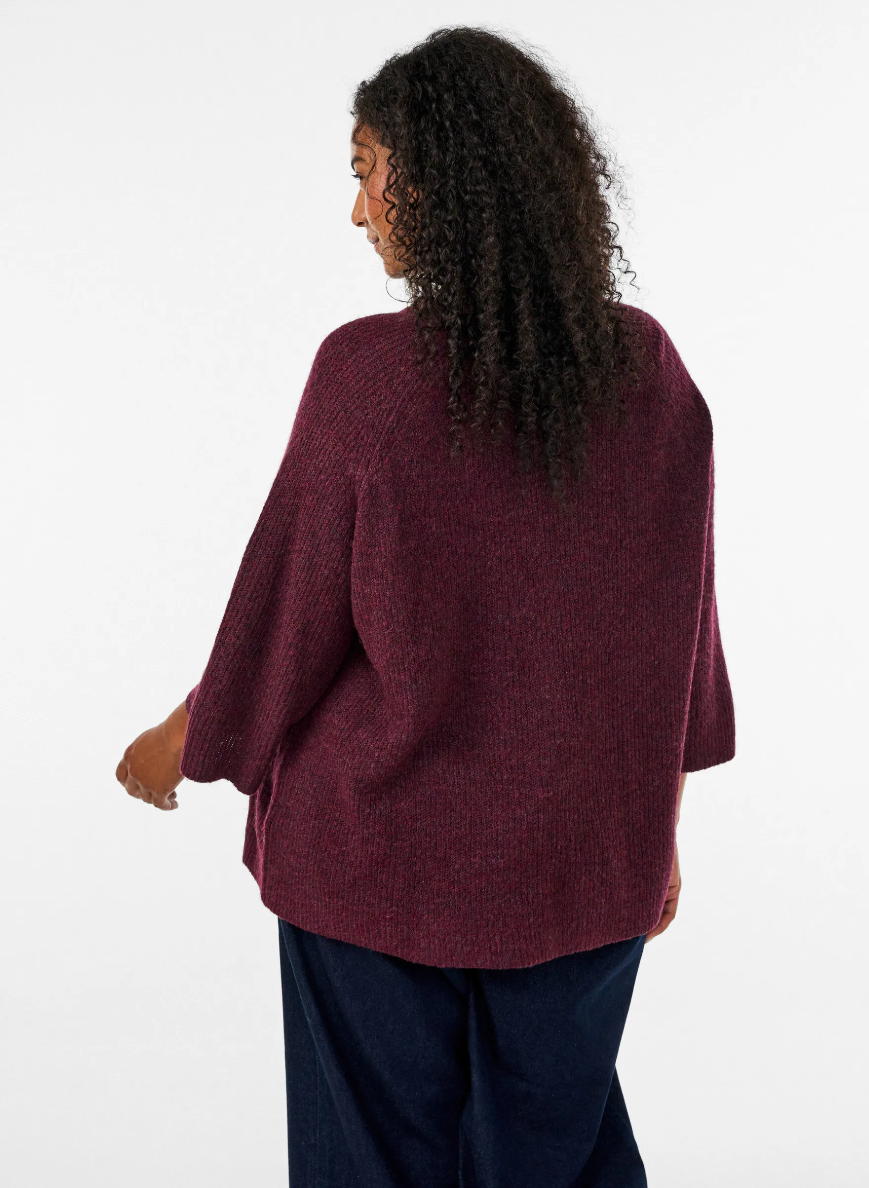 Ripppullover mit 3/4-Ärmeln