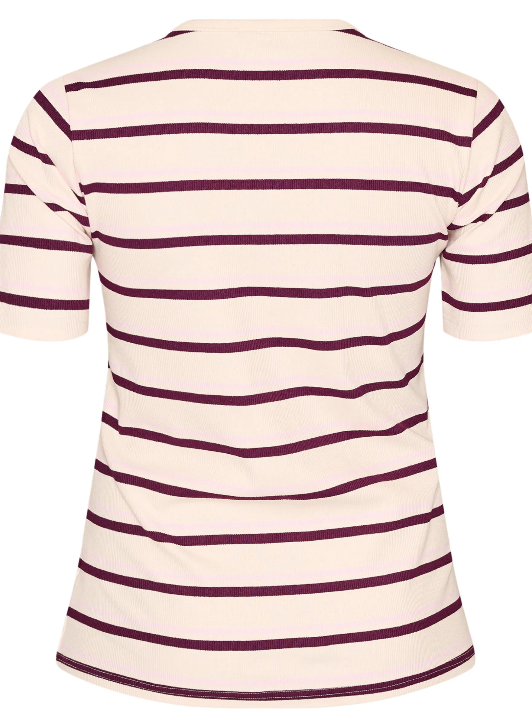 Ripp-T-Shirt mit Streifen und Knopfdetail