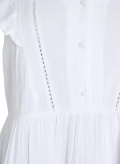 Ärmellose Bluse aus Baumwoll-Musselin mit Rüschen