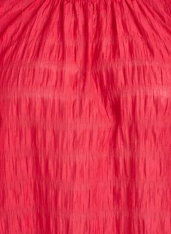 Ärmellose Bluse mit Struktur und Rüschen