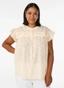 Ärmellose Hemdbluse in A-Linie aus Baumwolle