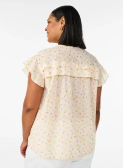Ärmellose Hemdbluse in A-Linie aus Baumwolle
