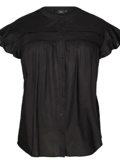 Ärmellose Hemdbluse in A-Linie aus Baumwolle
