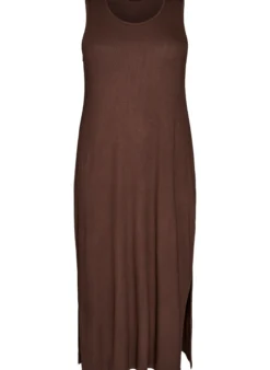 Ärmelloses geripptes Kleid aus Viskose