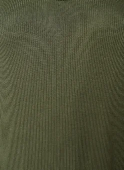 Ärmelloses geripptes Kleid aus Viskose