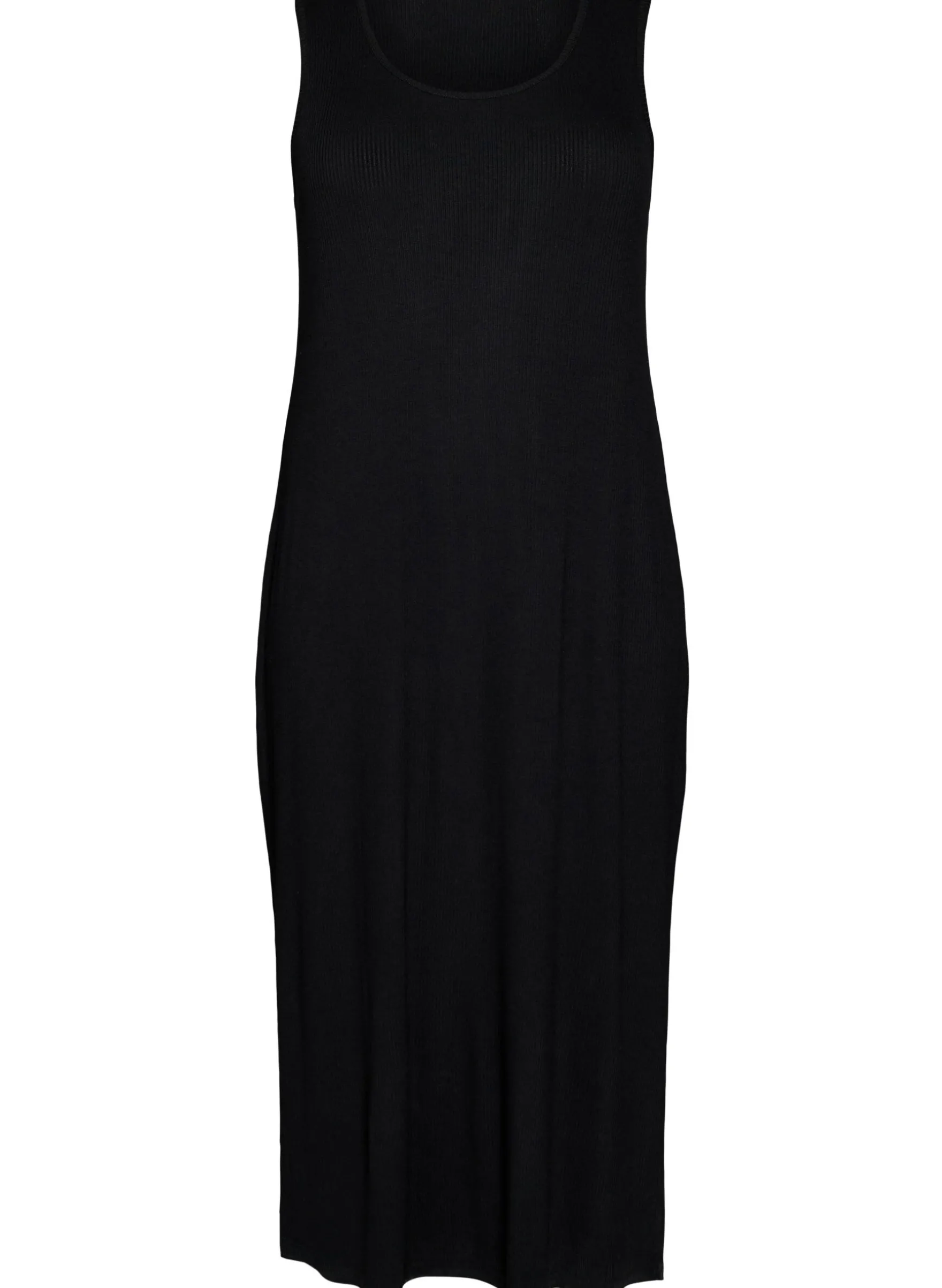 Ärmelloses geripptes Kleid aus Viskose
