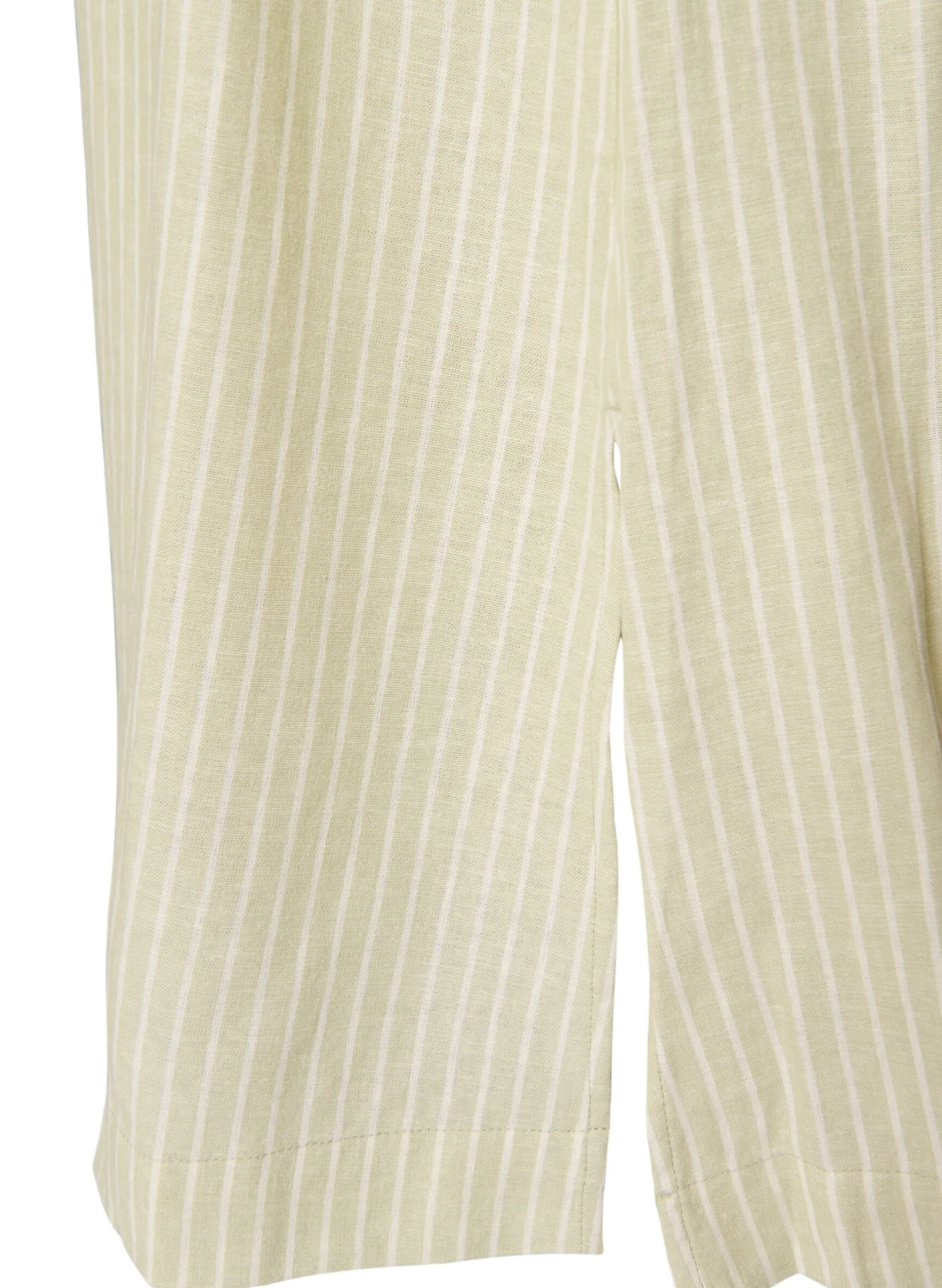 Ärmelloses gestreiftes Midikleid aus Leinen und Viskose