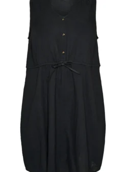Ärmelloses Kleid aus Baumwoll-Musselin mit Bindeband