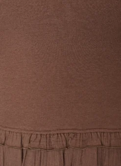 Ärmelloses Midikleid aus Baumwolle mit Ripp und Musselin
